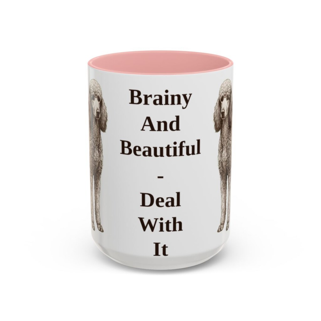 15oz-standard-poodle-mug-humor-pink 15oz Funny Standard Poodle Mug, Pink, front view
