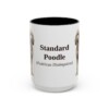 15oz Standard Poodle Latin Mug, Black, front view