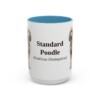 15oz Standard Poodle Latin Mug, Light Blue, front view
