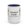 15oz Standard Poodle Latin Mug, Navy, front view