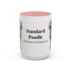 15oz Standard Poodle Latin Mug, Pink, front view