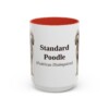 15oz Standard Poodle Latin Mug, Red, front view