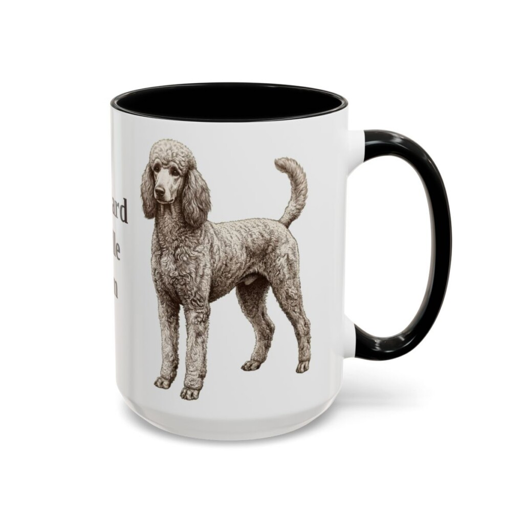 15oz Standard Poodle Dog Mom Mug, Black, right side view