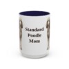 15oz Standard Poodle Dog Mom Mug, Navy, front view