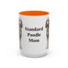 15oz Standard Poodle Dog Mom Mug, Orange, front view