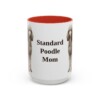 15oz Standard Poodle Dog Mom Mug, Red, front view
