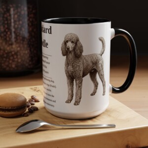 15oz Standard Poodle Mug, Black, lifestyle photo