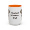 15oz Standard Schnauzer Dog Dad Mug, Orange, front view
