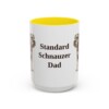 15oz Standard Schnauzer Dog Dad Mug, Yellow, front view