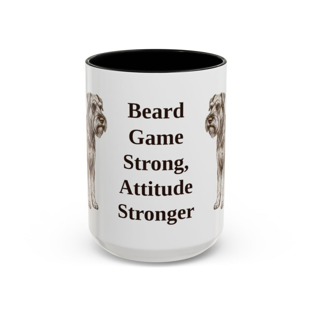 15oz Funny Standard Schnauzer Mug, Black, front view
