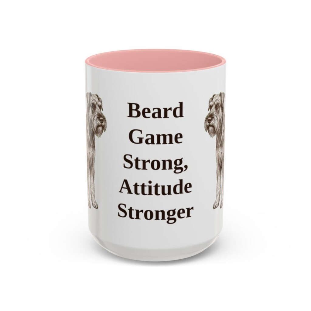 15oz Funny Standard Schnauzer Mug, Pink, front view