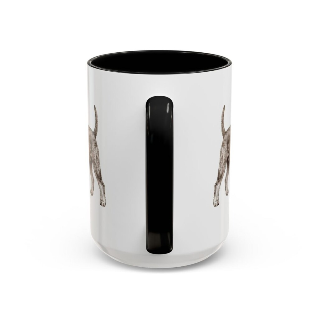 15oz Standard Schnauzer Latin Mug, Black, back view