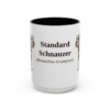 15oz Standard Schnauzer Latin Mug, Black, front view