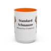 15oz Standard Schnauzer Latin Mug, Orange, front view