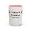 15oz Standard Schnauzer Latin Mug, Pink, front view