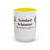 15oz Standard Schnauzer Latin Mug, Yellow, front view