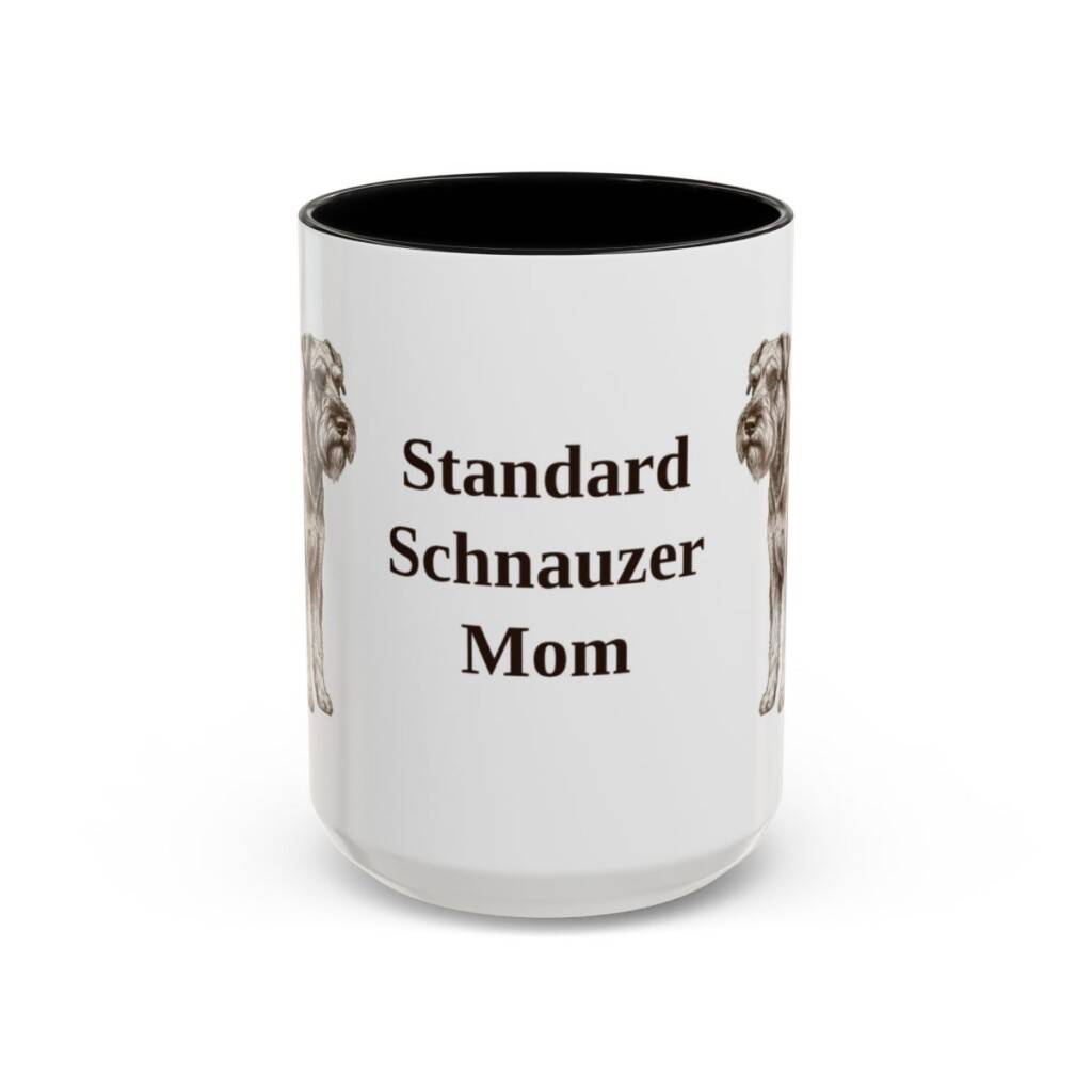 15oz Standard Schnauzer Dog Mom Mug, Black, front view