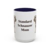 15oz Standard Schnauzer Dog Mom Mug, Navy, front view