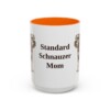 15oz Standard Schnauzer Dog Mom Mug, Orange, front view