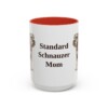 15oz Standard Schnauzer Dog Mom Mug, Red, front view