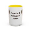 15oz Standard Schnauzer Dog Mom Mug, Yellow, front view