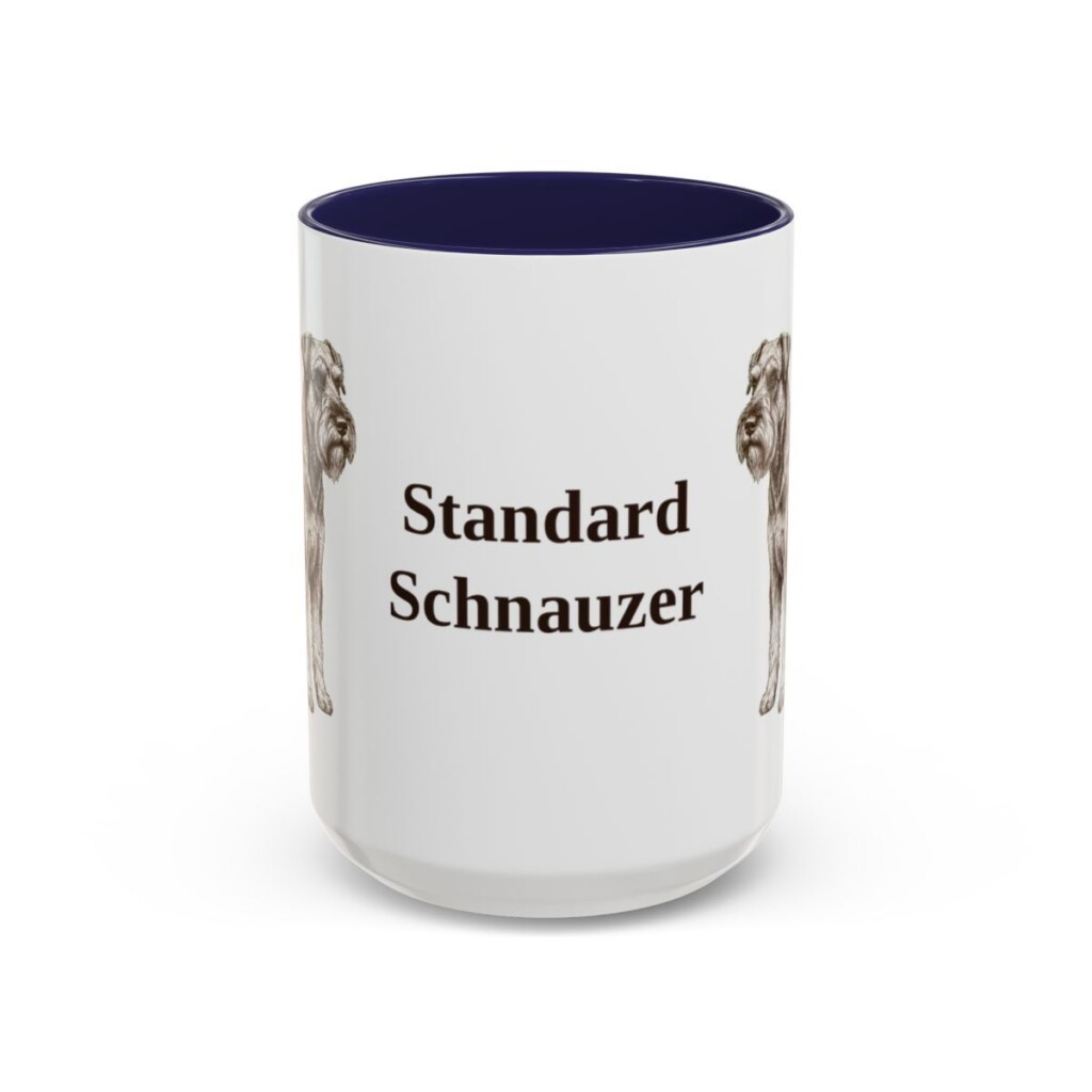 15oz Standard Schnauzer Mug, Navy, front view