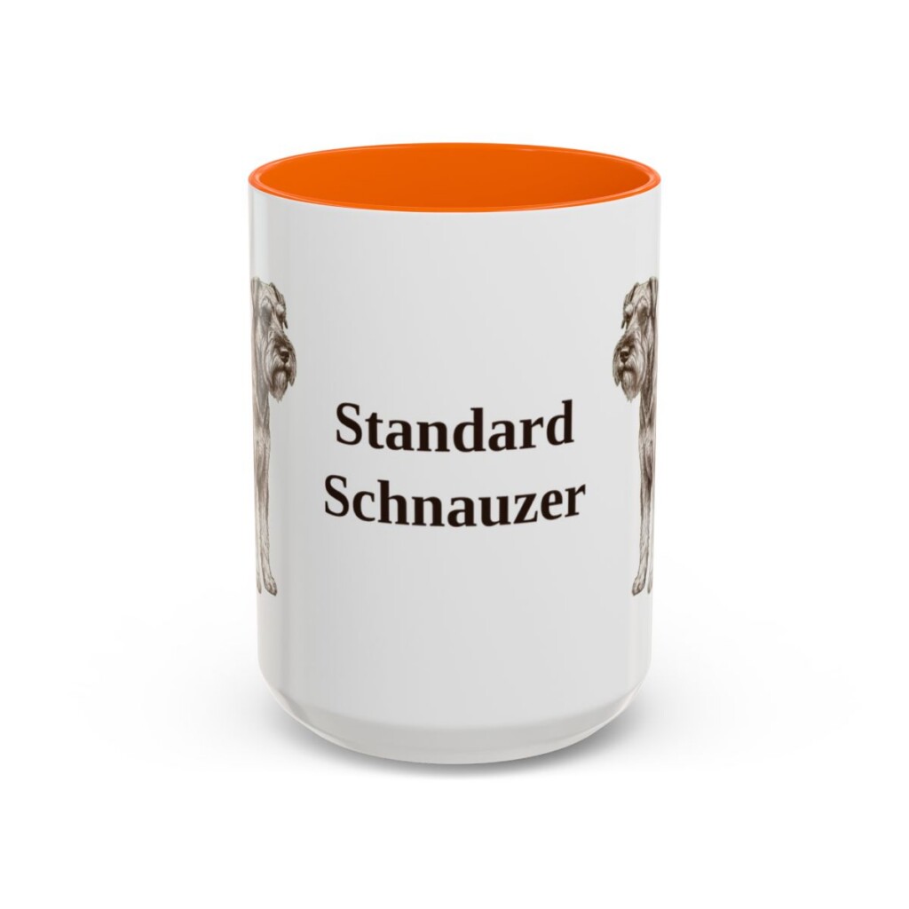 15oz Standard Schnauzer Mug, Orange, front view