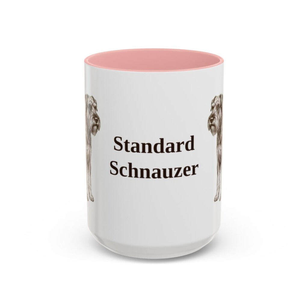 15oz Standard Schnauzer Mug, Pink, front view