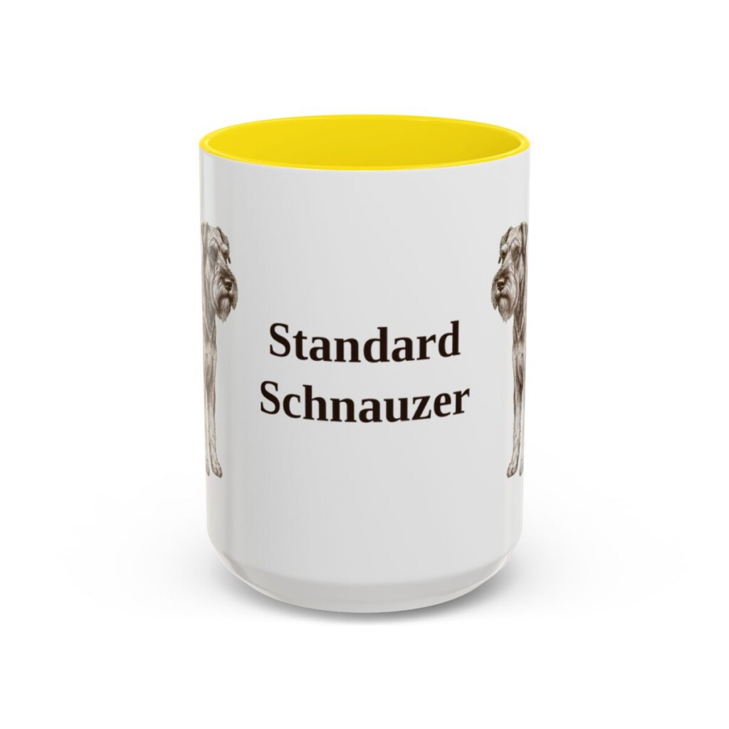 15oz Standard Schnauzer Mug, Yellow, front view