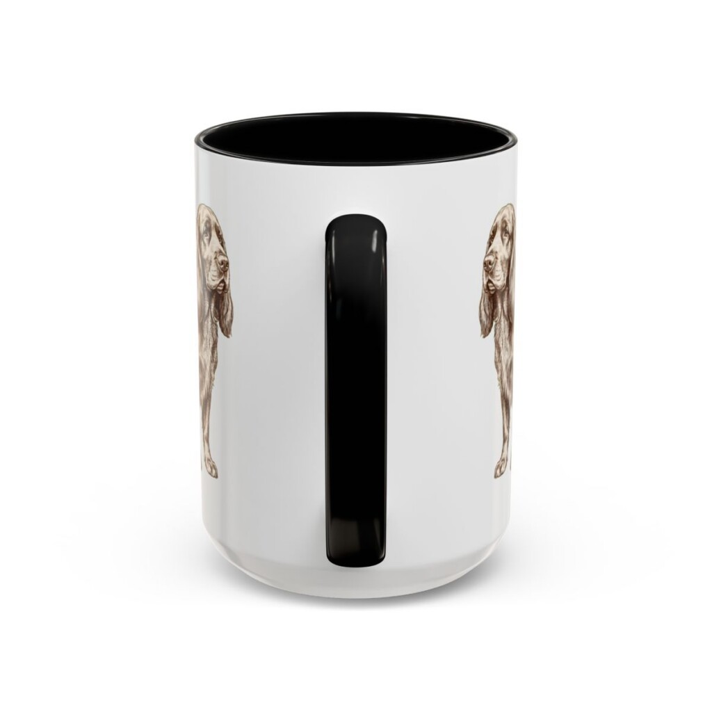 15oz Sussex Spaniel Dog Dad Mug, Black, back view