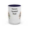 15oz Sussex Spaniel Dog Dad Mug, Navy, front view