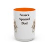 15oz Sussex Spaniel Dog Dad Mug, Orange, front view