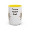 15oz Sussex Spaniel Dog Dad Mug, Yellow, front view
