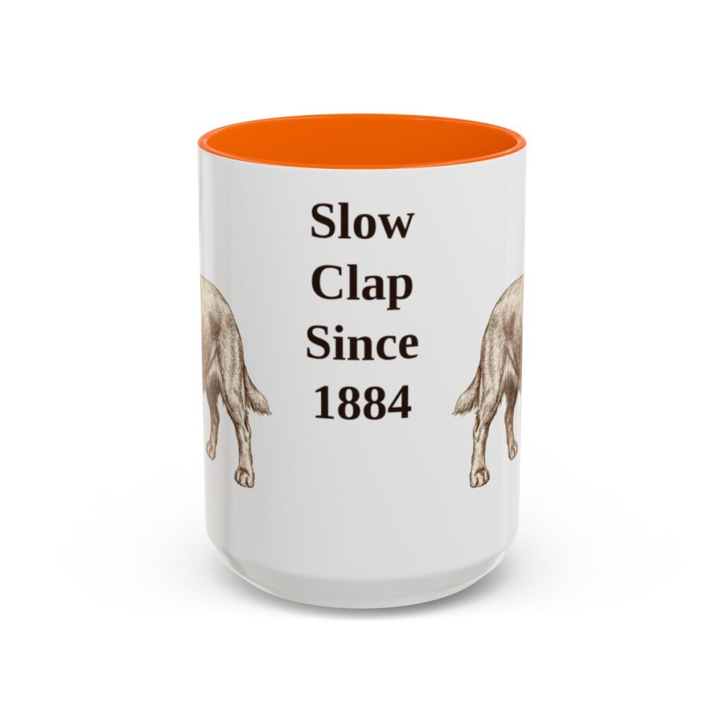 15oz-sussex-spaniel-mug-humor-orange 15oz Funny Sussex Spaniel Mug, Orange, front view