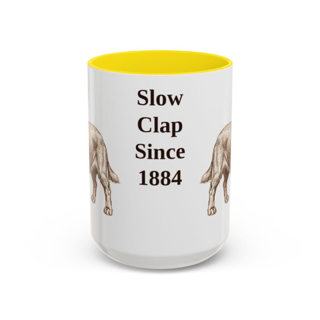 15oz-sussex-spaniel-mug-humor-yellow 15oz Funny Sussex Spaniel Mug, Yellow, front view