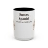 15oz Sussex Spaniel Latin Mug, Black, front view