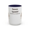 15oz Sussex Spaniel Latin Mug, Navy, front view
