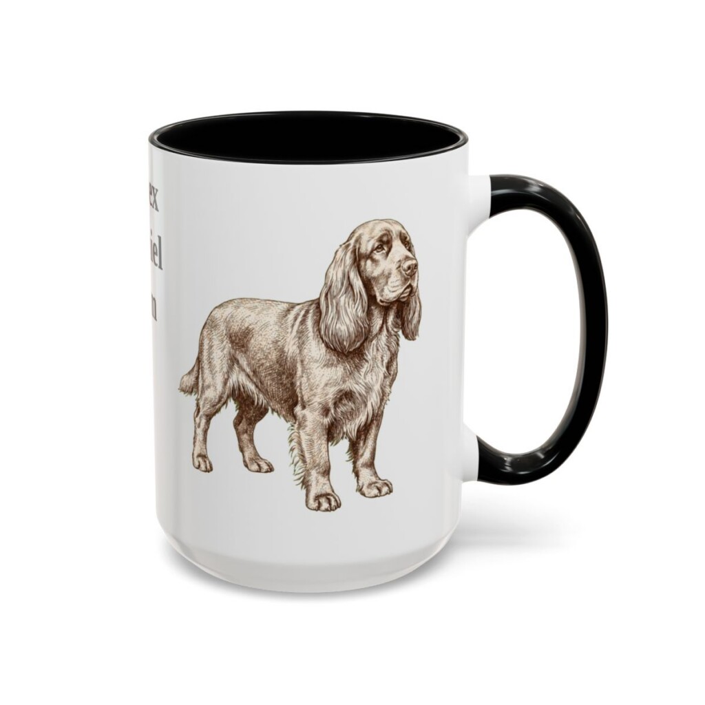 15oz Sussex Spaniel Dog Mom Mug, Black, right side view