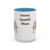 15oz Sussex Spaniel Dog Mom Mug, Light Blue, front view