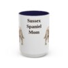15oz Sussex Spaniel Dog Mom Mug, Navy, front view