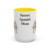 15oz Sussex Spaniel Dog Mom Mug, Yellow, front view