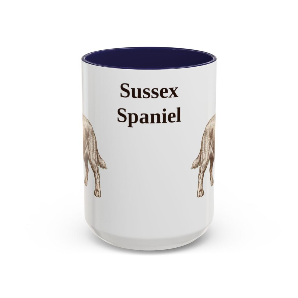 15oz Sussex Spaniel Mug, Navy, front view