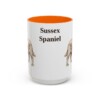 15oz Sussex Spaniel Mug, Orange, front view