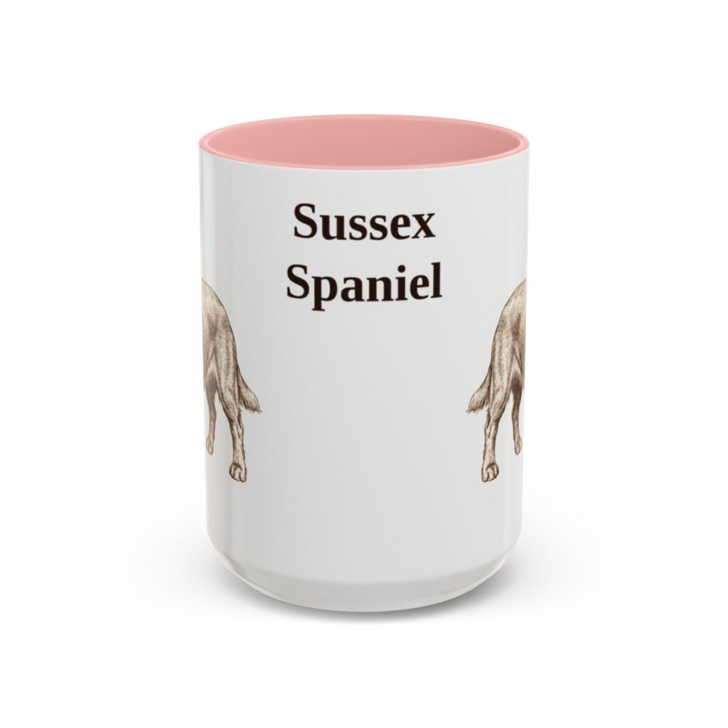 15oz Sussex Spaniel Mug, Pink, front view