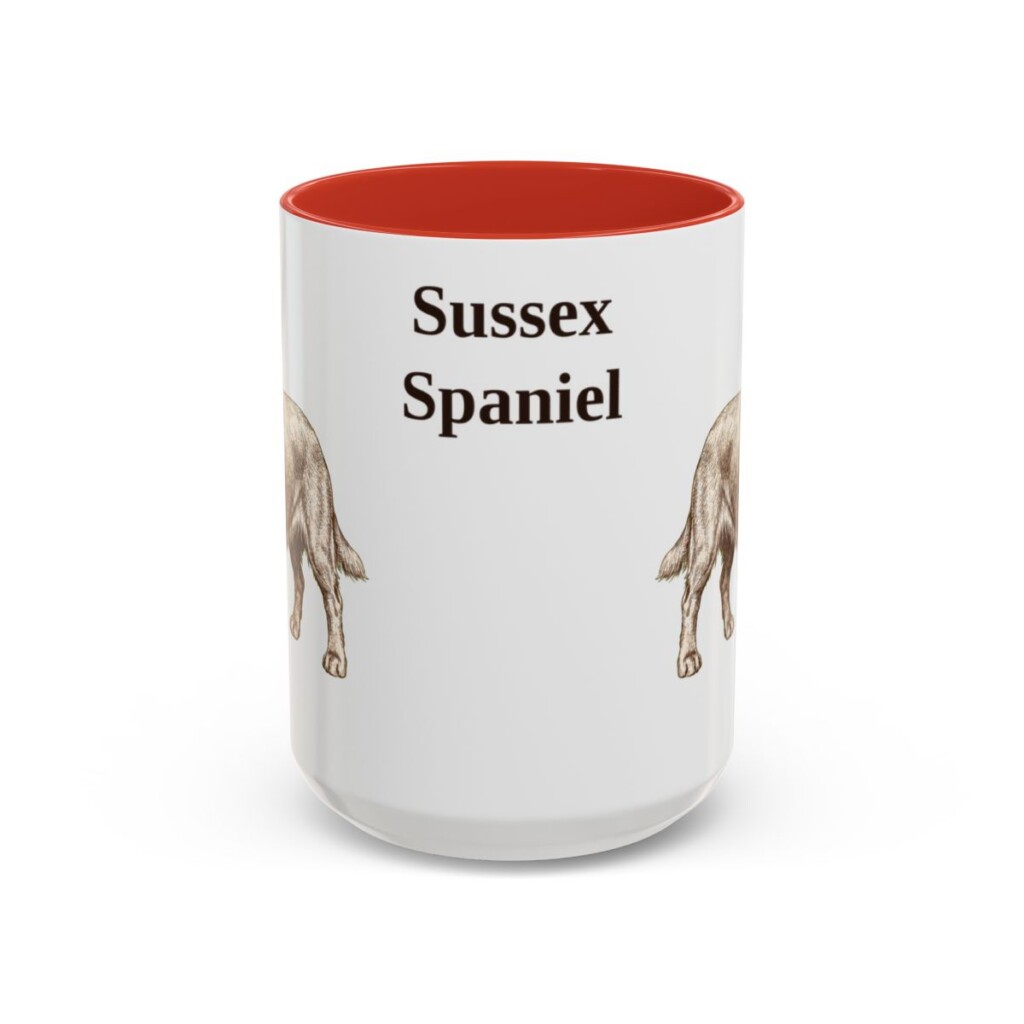 15oz Sussex Spaniel Mug, Red, front view