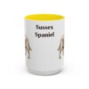 15oz Sussex Spaniel Mug, Yellow, front view