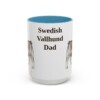 15oz-swedish-vallhund-mug-dad-light-blue 15oz Swedish Vallhund Dog Dad Mug, Light Blue, front view