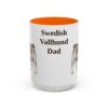 15oz-swedish-vallhund-mug-dad-orange 15oz Swedish Vallhund Dog Dad Mug, Orange, front view