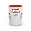 15oz-swedish-vallhund-mug-dad-red 15oz Swedish Vallhund Dog Dad Mug, Red, front view