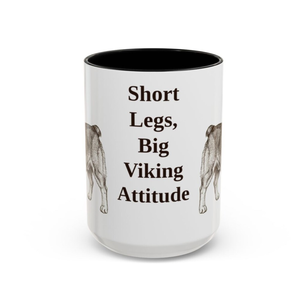 15oz-swedish-vallhund-mug-humor-black-front 15oz Funny Swedish Vallhund Mug, Black, front view
